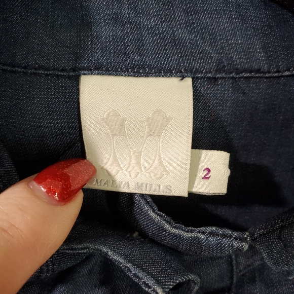 $595 Malia Mills Women's Blue Denim Jumpsuit Size 2 - Picture 5 of 14